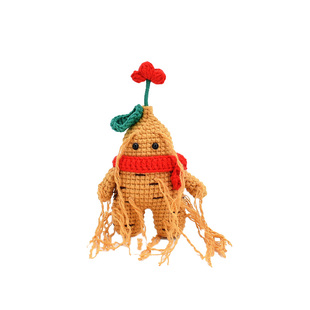 回放钩针毛线diy人参娃娃挂件材料包手工编织小参仙玩偶钥匙吊坠