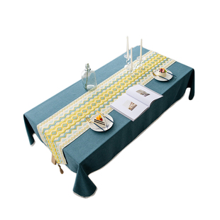 北欧棉麻桌布防水防油免洗现代简约餐桌茶几布轻奢复古长方形桌垫