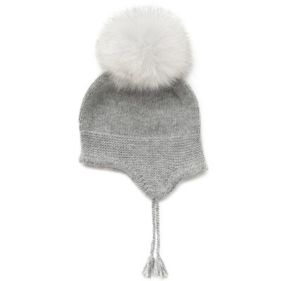 大毛球貂绒保暖毛线护耳帽秋冬季