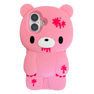 乐乐心愿屋 日本新品~暴力熊软硅胶可爱卡通立体造型适用iphone17Promax手机壳苹果16543情侣款闺蜜礼物趣味