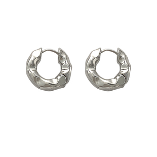 DOUDOUSTORE轮廓几何设计不规则圈圈耳圈复古气质金属感耳环耳饰