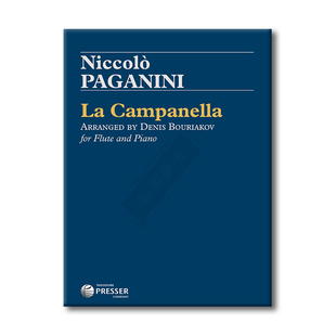 帕格尼尼 钟 长笛和钢琴 原版进口乐谱书 Paganini La Campanella for Flute and Piano 114-41855