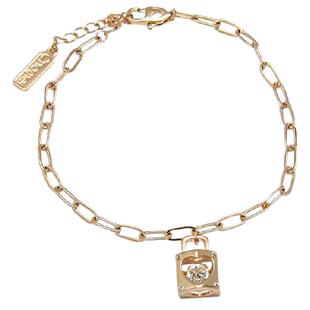 Chomel链条心锁挂饰手链轻奢高级创意小众礼物1538