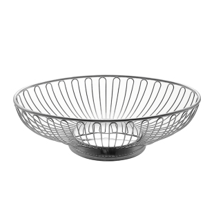 LeiQuHome现代简约镂空不锈钢水果盘家用客厅茶几置物盘沥水篮