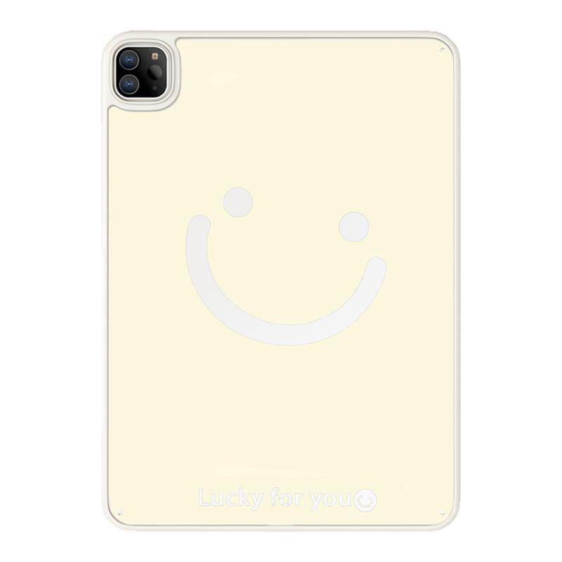 适用苹果ipad平板保护壳新款Air87654无盖Pro11防弯亚克力10.9英寸第12十11九8代ipad平板保护套半包简约笑脸