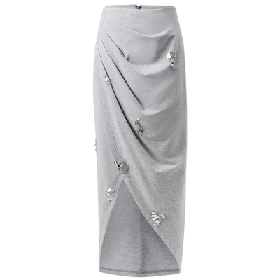 【奥莱】MAXRIENY休闲日常系带抽褶开衩半身裙