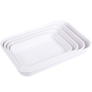 密胺仿瓷长方形盘子塑料卤菜大号白色托盘商用卤味熟食凉菜展示盘