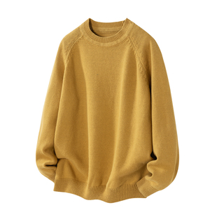 美式复古硬汉圆领毛衣男秋冬季潮牌内搭男士针织衫慵懒风毛线衣潮