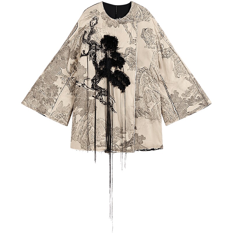 例外棉服新中式女宽松外套女装