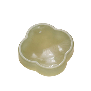 岫玉墨碟 手工雕刻笔掭镇纸天然玉石文房雅器书法国画创意笔搁初学毛笔练习文房四宝墨池墨碟镇纸摆件