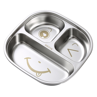 316不锈钢儿童餐盘分格宝宝男女小孩吃饭盘婴幼儿园专用餐具饭碗