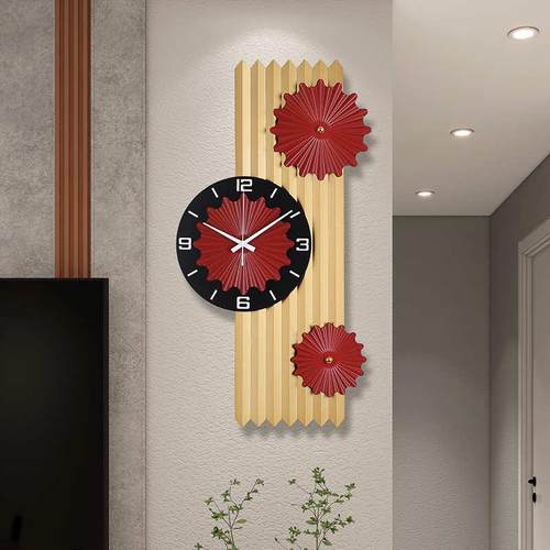 钟表挂钟客厅个性创意时尚家用墙壁时钟现代简约彩色长形大气挂饰