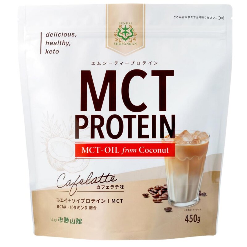 日本仙台胜山馆MCT双重大豆+乳清蛋白粉450g BCAA维生素D饱腹代餐