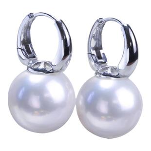 马凡舒同款 澳白珍珠耳环耳饰18K金维纳斯冷白光天然海水白珠耳钉