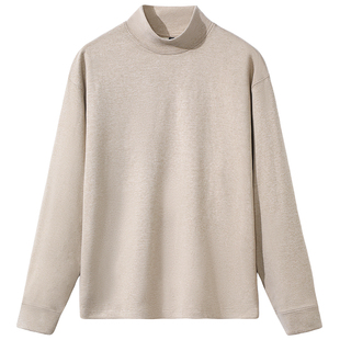 GV真维斯羊毛半高领打底衫男款秋冬保暖秋衣男士双面绒长袖t恤男B