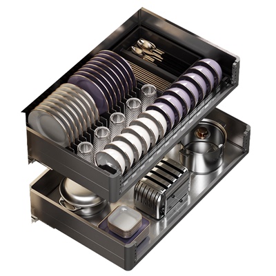 悍高R3系列加厚不锈钢碗碟拉篮