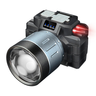 头戴式强光头灯充电超亮钓鱼专用赶海超长续航变焦感应户外照明灯