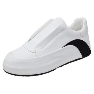 真皮懒人防滑防臭2024春季冬季新款跑步休闲包底皮蓬运动小白男鞋