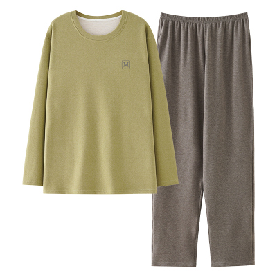 冬季特大码睡衣男长袖德绒保暖套装加绒加肥加大宽松家居服300斤