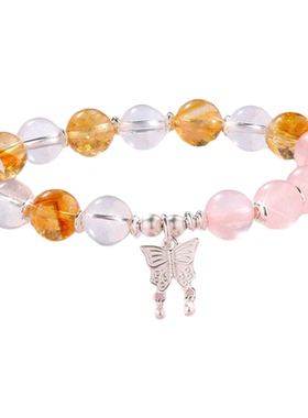 【纯银|天然水晶】蝴蝶手串