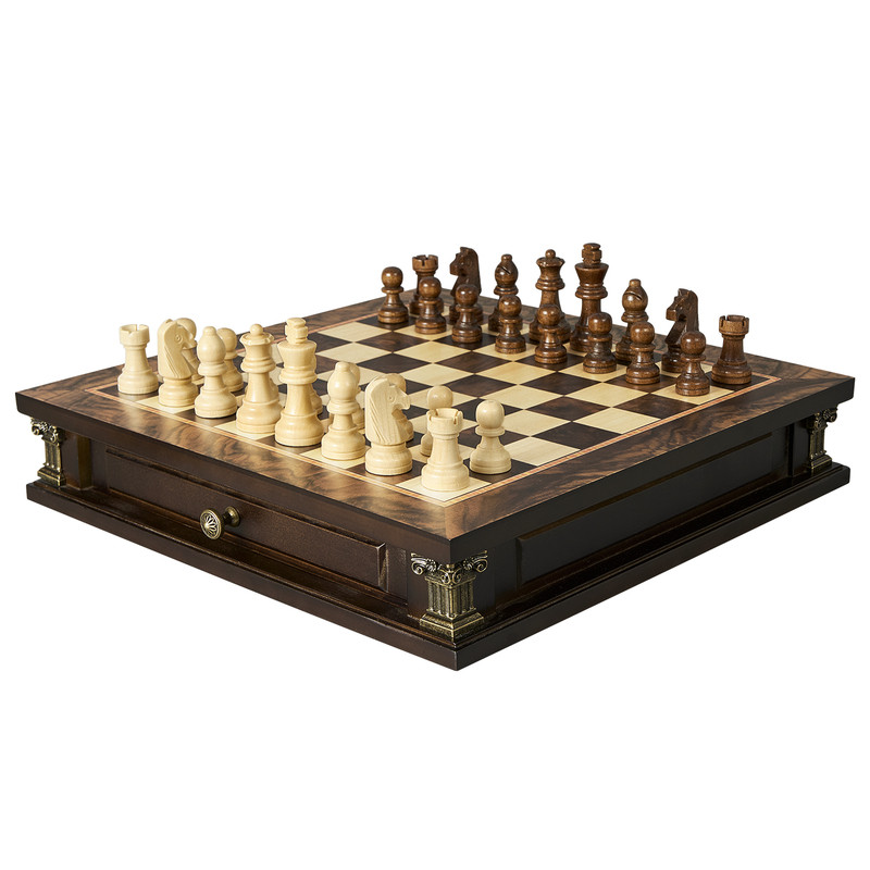 国际象棋实木磁性抽屉套装高档收纳棋盒成人学生比赛专用棋 chess