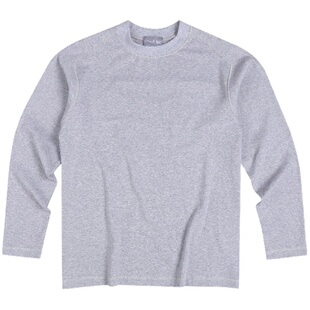 Link Exchange云感40S精棉拉架拼缝落肩宽松T恤长袖版_圆领直筒