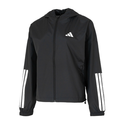 adidas阿迪达斯女装梭织夹克外套26新款黑色连帽跑步运动服JX1872