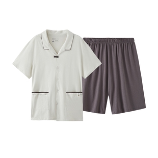 GOSO香蜜闺秀睡衣男女情侣款夏季新款新疆棉纯棉短袖家居服可外穿