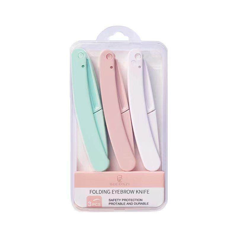 折叠式修眉刀安全型初学者女刮眉毛刀片男士女士专用3个全套装
