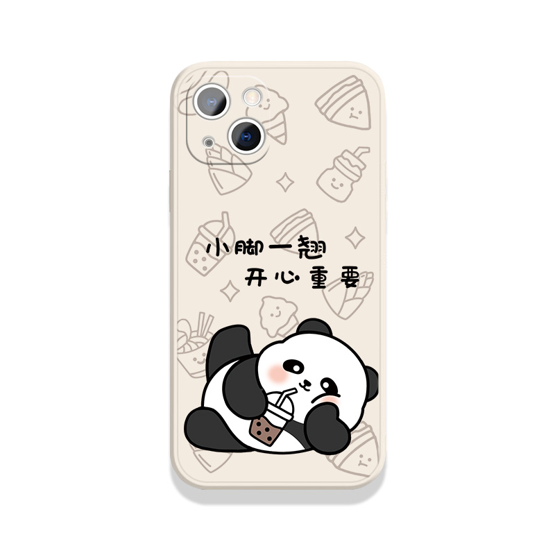 适用苹果13苹果16手机壳15promax新款iPhone14pro情侣12mini小熊猫11可爱xsmax萌兰8plus/7硅胶xr/6sp保护套