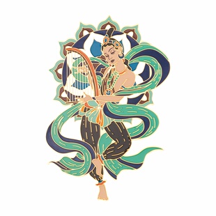 新疆文创博物馆丝路古韵书签龟兹乐舞镂空书签金属新疆伴手礼