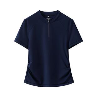 班尼路立领速干短袖T恤女款2026春夏新款凉感亲肤小个子运动上衣N