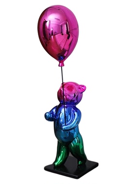 轻奢气球熊树脂摆件儿童房装饰品