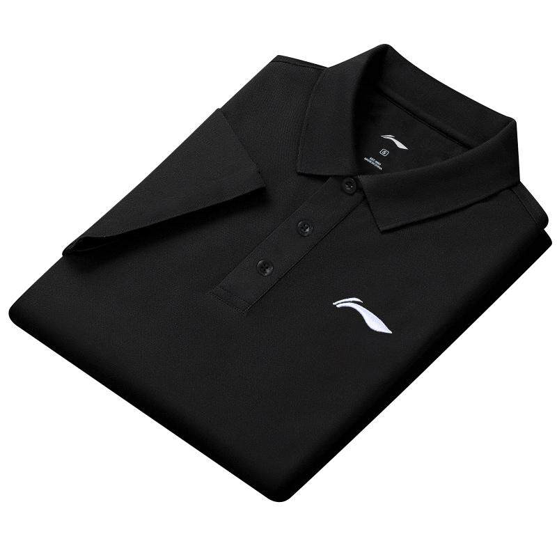 李宁短袖T恤男士翻领polo衫速干冰丝运动服 上衣休闲健身衣服商务