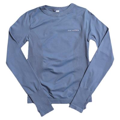 运动健身上衣女修身速干跑步长袖吸汗透气外穿长袖长款打底衣秋冬