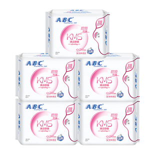ABC卫生巾女超薄夜用280mm棉柔透气姨妈巾日用组合装整箱官方正品