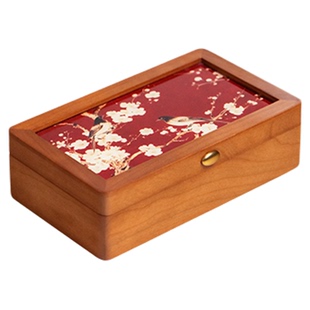 首饰盒新婚礼物结婚五金收纳盒红色饰品盒实用送新娘高档实木轻奢