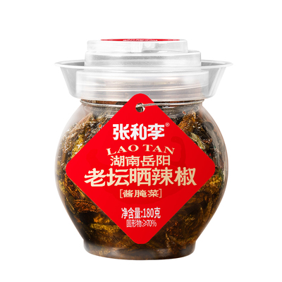 张和李老坛晒辣椒干正宗湖南特产农家开味下饭菜拌饭拌面咸菜即食