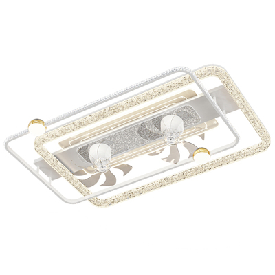 北欧美学客厅风扇灯智能护眼冰裂纹铁艺线条设计师款卧室书房灯具