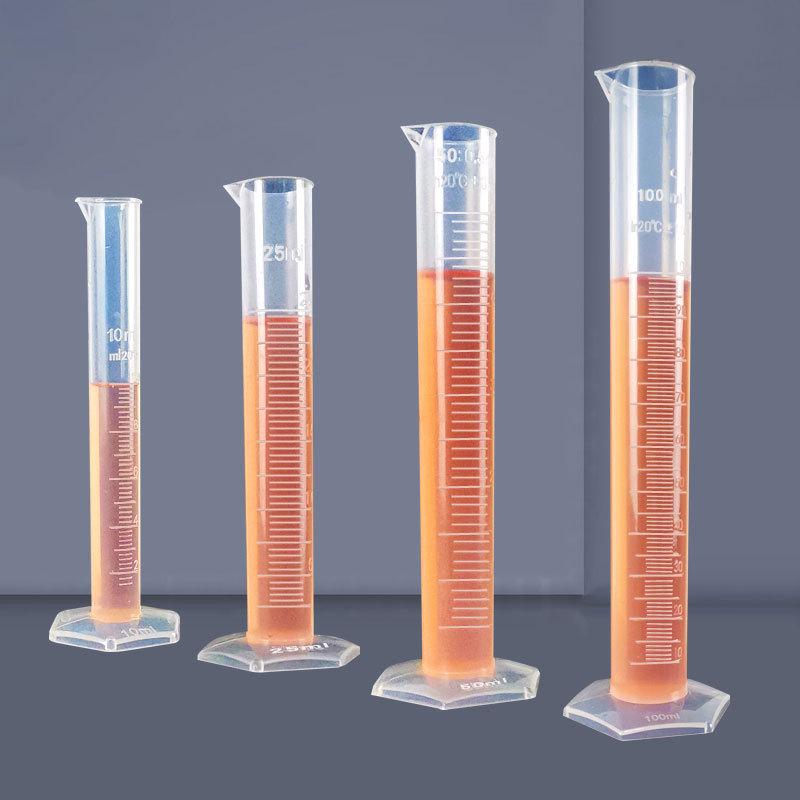 塑料量筒100ml1000毫升250实验室精密柴油50l溢流式500量杯带刻度