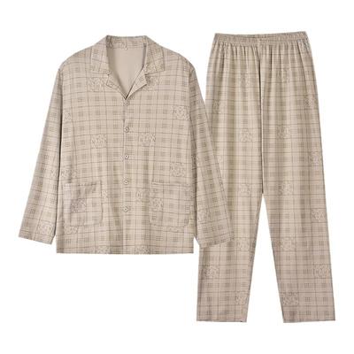 睡衣男士春秋纯棉拉架长袖家居服