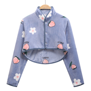 秋冬护肩保暖睡觉女士防寒法兰绒长袖护颈椎坐月子披肩膀坎肩冬季