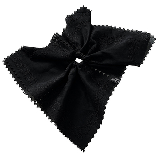 徐璐同款梨花白刺绣花纹方巾发圈女超大号双层小众镂空低马尾发绳