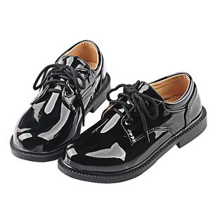 男女童黑白色皮鞋春秋单鞋儿童学生表演鞋中大童合唱礼服演出鞋