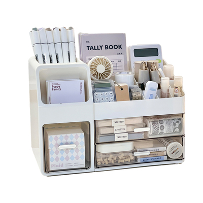 简约ins风桌面收纳盒工位收纳神器学生文具整理置物架书桌办公室