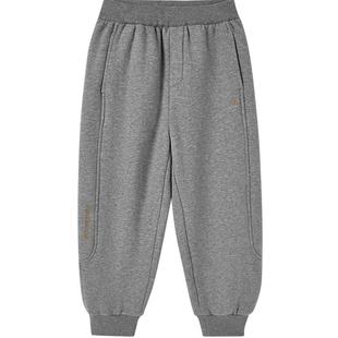 全棉时代儿童裤子冬季厚款男童针织抓绒长裤百搭运动裤保暖裤