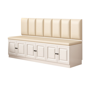 卡座家用实木沙发凳商场储物柜软包小户型餐桌凳收纳阳台柜可定制