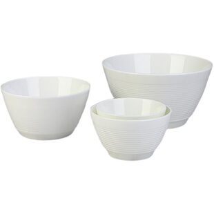 敏杨碗碟套装 家用碗盘餐具韩版ins风陶瓷汤碗面碗骨质纯白瓷螺纹