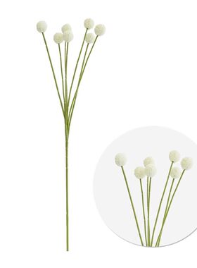 高端泡沫花仿真黄金球单枝手感
