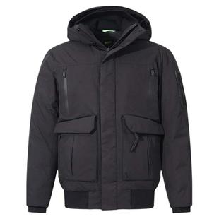 Hugo Boss雨果博斯 秋冬男士黑色鸭绒连帽羽绒服银泰百货 300095